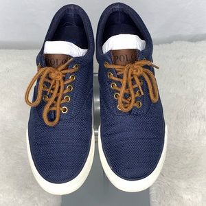 Polo Ralph Lauren Vaughn Men's Shoes Sneakers Blue Denim Pony Logo Size 8.5D